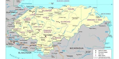 Հոնդուրաս գետերի քարտեզի վրա